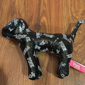 PINK Victoria’s Secret y2k 1986 black patent leather dog stuffed animal